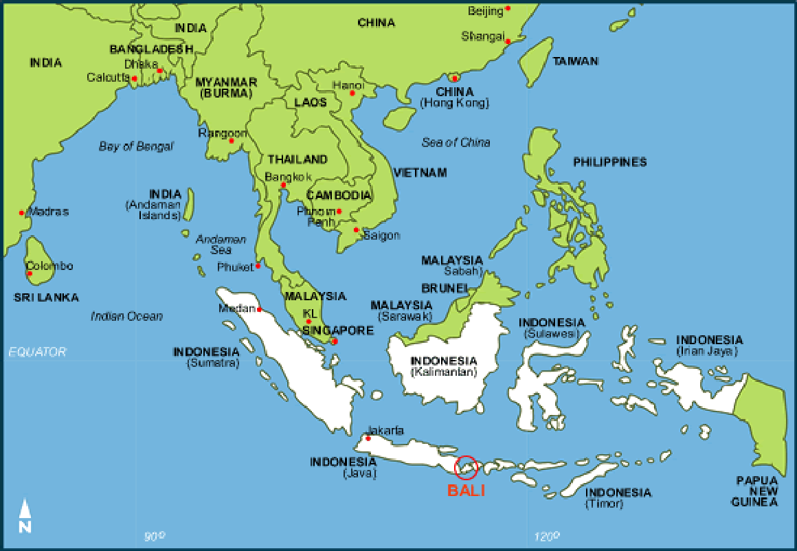 Bali on the map