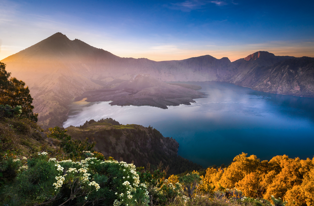 view of Gunung Rinjani Mountain, Lombok Indonesia