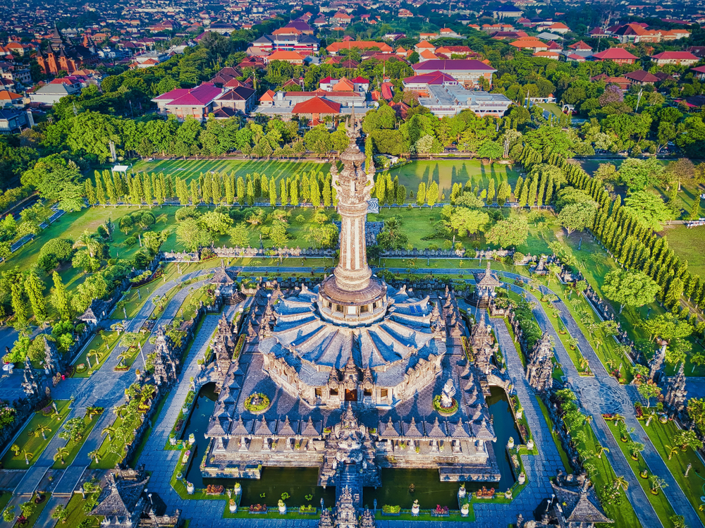 Aerial view of Bajra Sandhi Monument in Denpasar