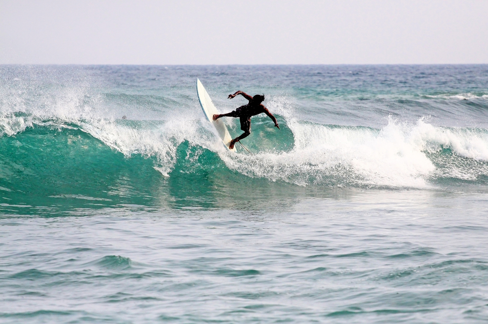 A surfer in Mirissa