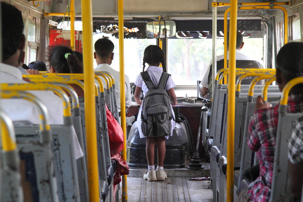 Inside a bus in Sri Lanka