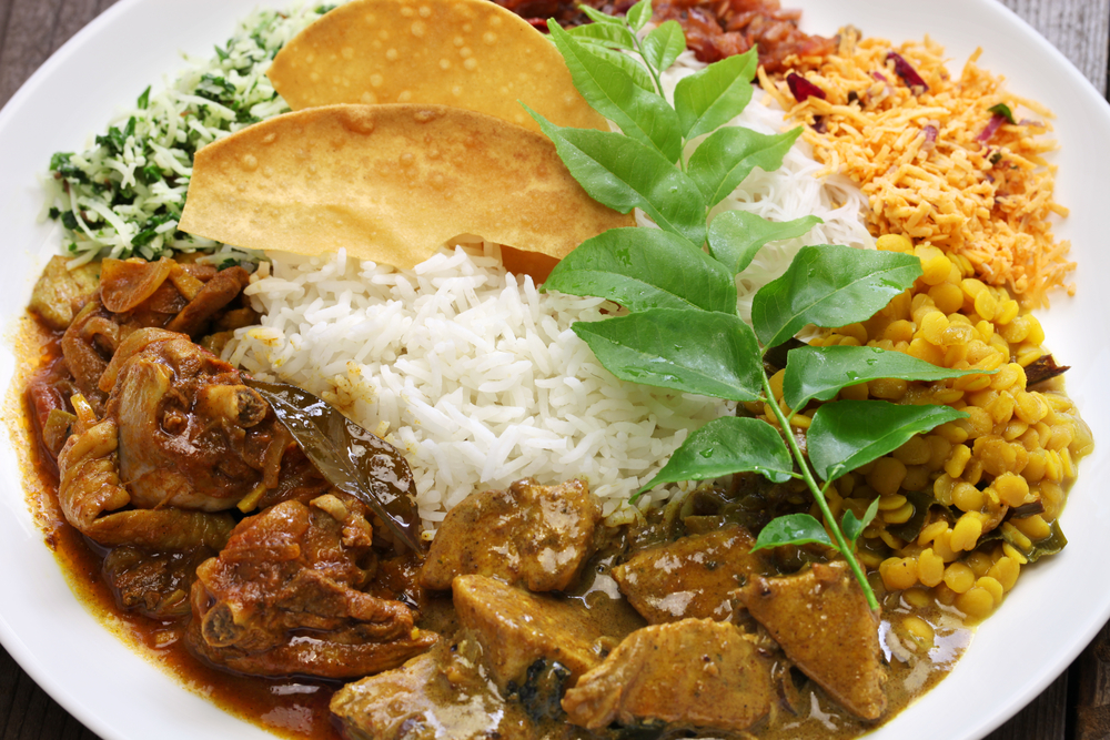 A typical Sri Lankan Rice &amp; Curry meal