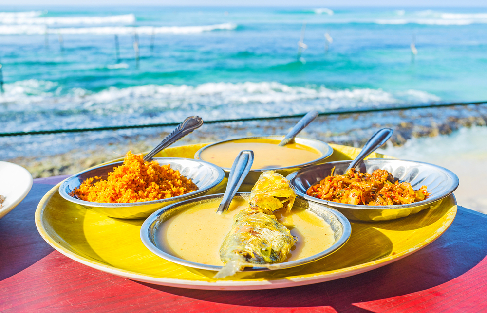 A few traditional dishes in a beach restaurant