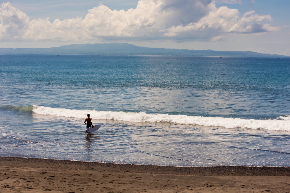 Keramas Beach is a popular surf spot.