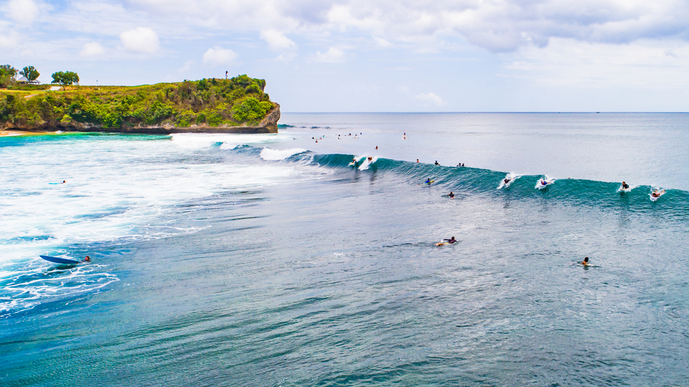 The Suluban surf spot in Uluwatu is world-famous.