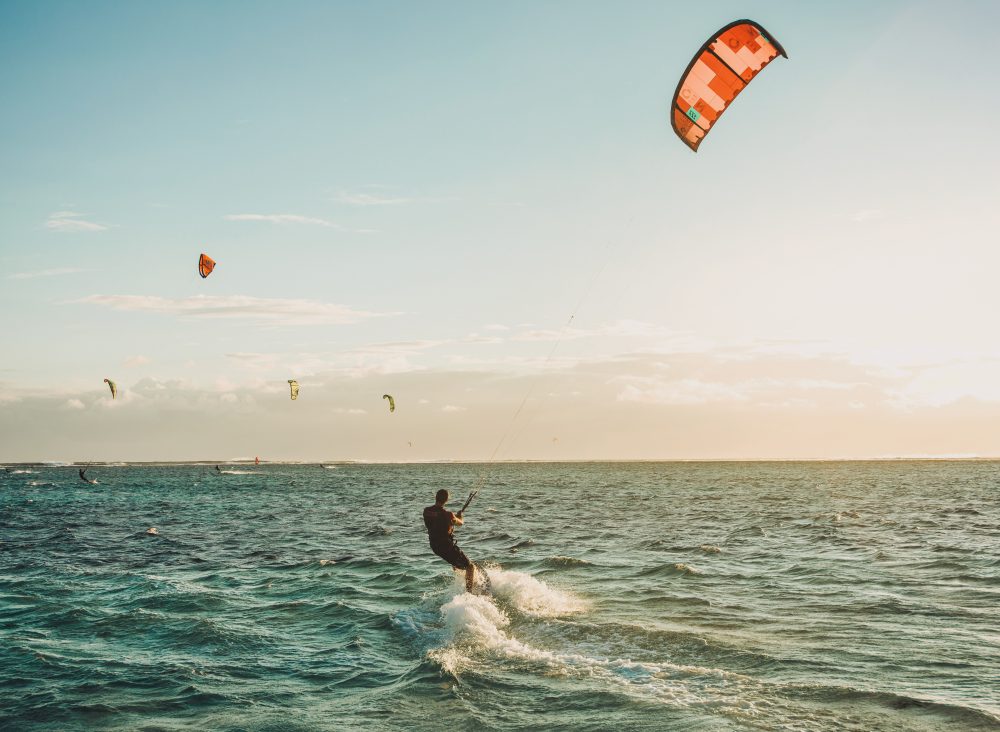 Sanur is the perfect place to try kitesurfing.