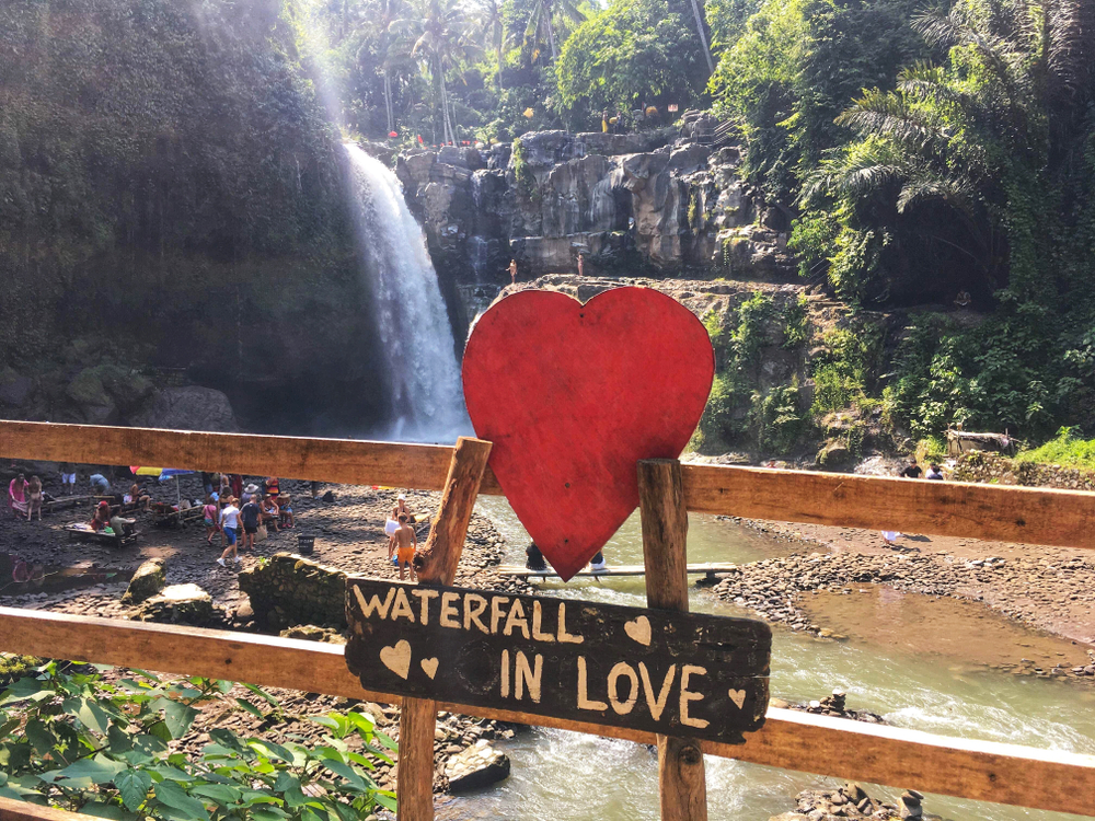 Tegenungan waterfall is a great place to cool off during the day.