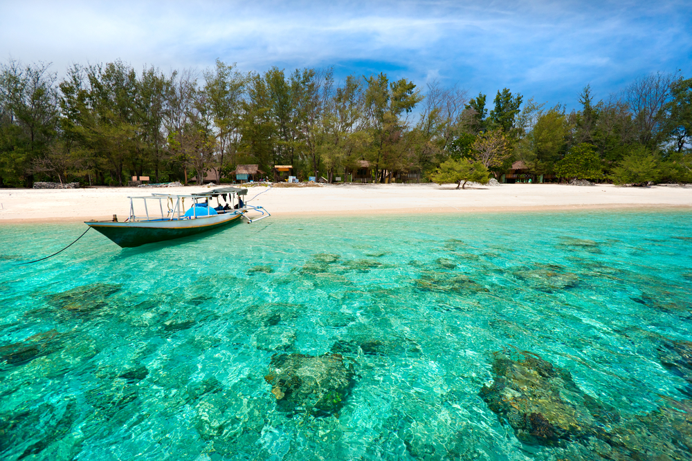 Gili Meno has beautiful, white sand beaches.