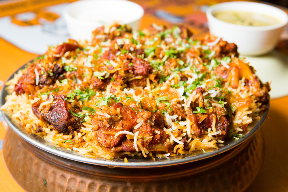 A well prepared dish of Biryani ready to be served